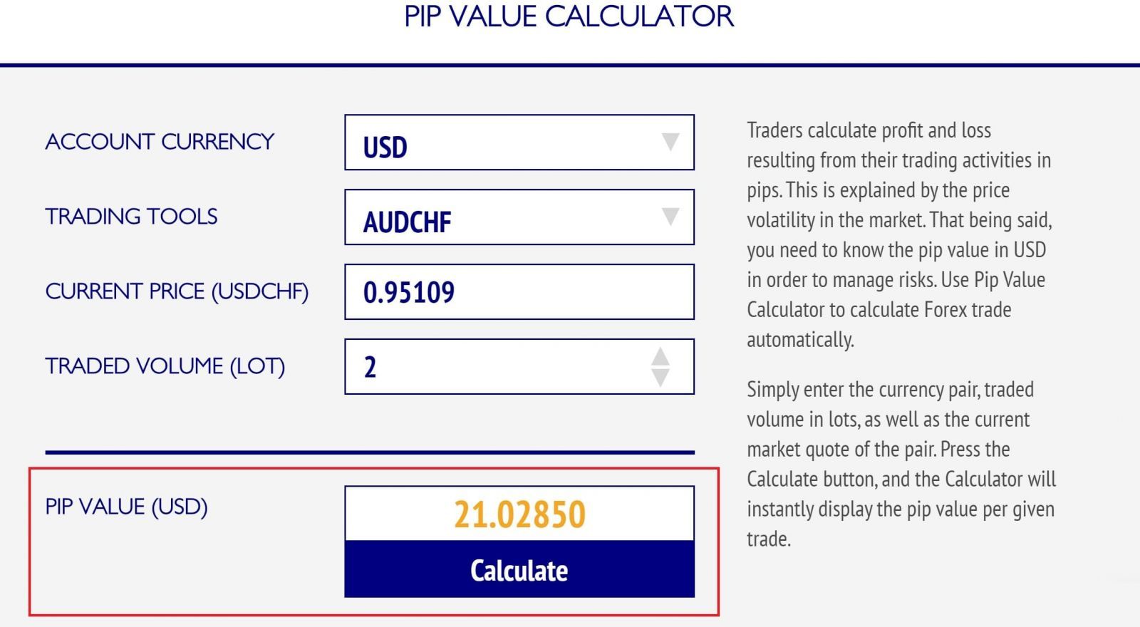 A guide to using trader’s calculator